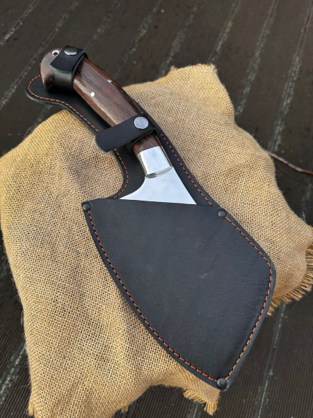 Тяпка 3 из стали 95х18 цельнометаллический с гравировкой, накладки венге 