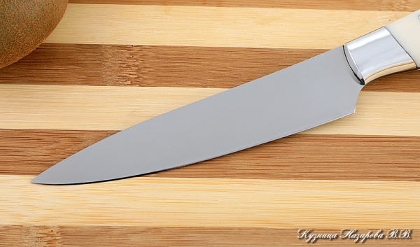Кухонный нож Шеф № 2 сталь 95Х18 рукоять акрил белый