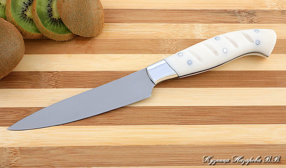 Knife Chef No. 2 steel 95h18 handle acrylic white