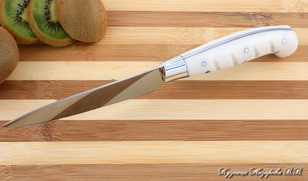 Кухонный нож Шеф № 2 сталь 95Х18 рукоять акрил белый