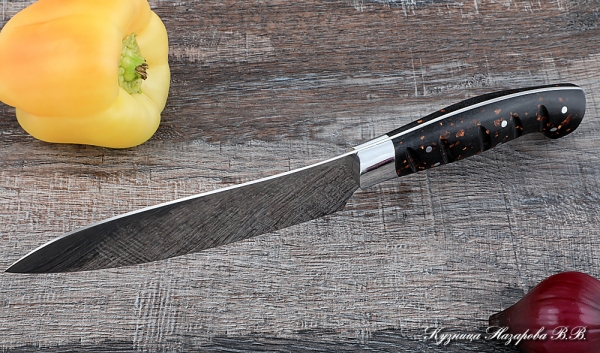 Кухонный нож Шеф № 10 сталь 95Х18 рукоять акрил коричневый