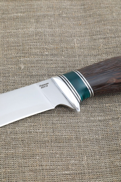 Hangar knife 95x18 handle acrylic green and wenge