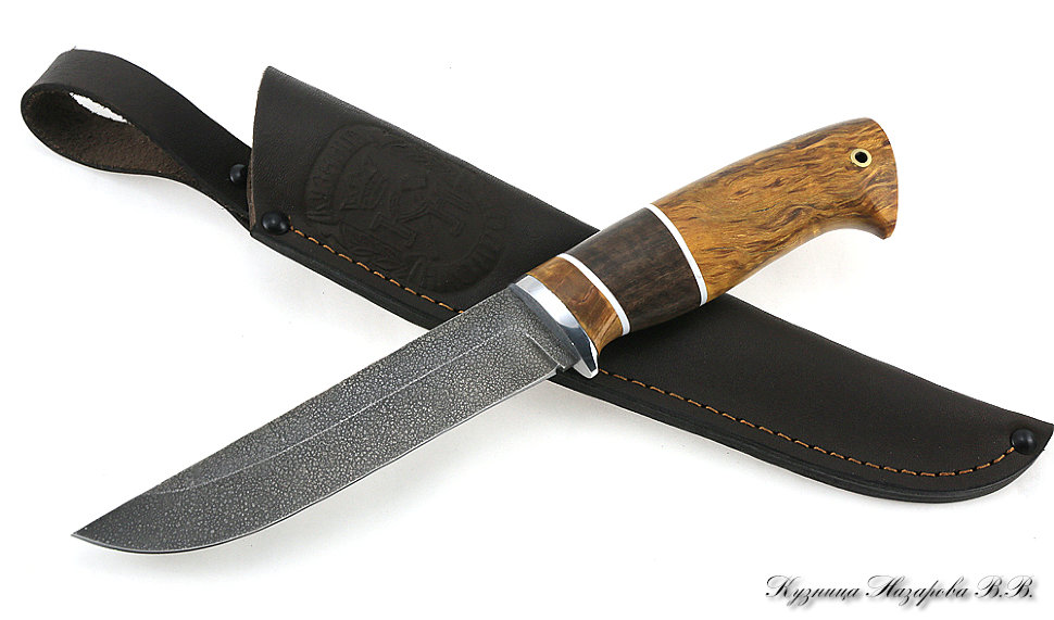 Knife Kosach HV-5 stabilized Karelian birch (amber +brown)