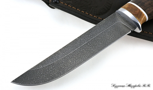 Нож Косач ХВ-5 стабилизированная карельская береза (янтарная+коричневая)