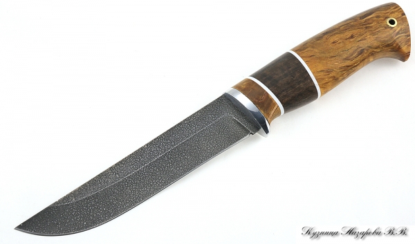 Нож Косач ХВ-5 стабилизированная карельская береза (янтарная+коричневая)