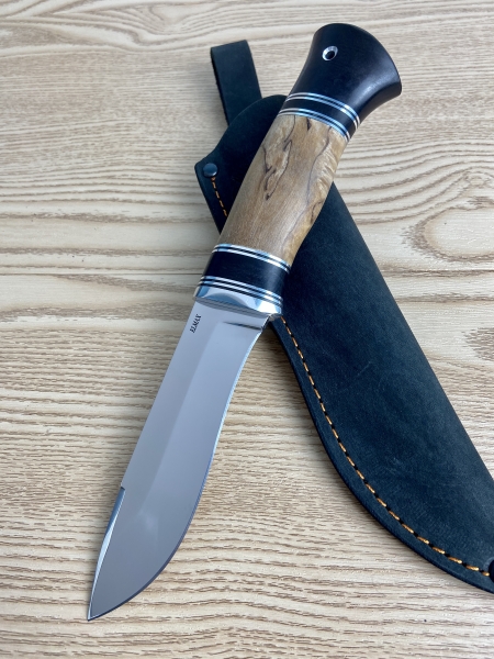 Нож Кречет сталь Elmax, рукоять карельская береза - черный граб (распродажа)