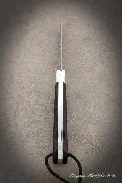 Folding knife Mexican steel damascus lining black hornbeam