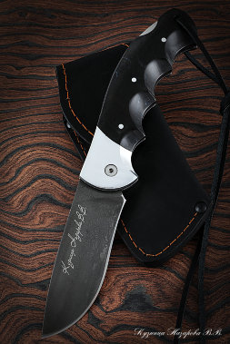 Нож складной Орел сталь Х12МФ накладки акрил черный с дюралью