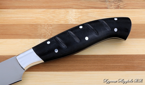 Кухонный нож Шеф № 2 сталь 95Х18 рукоять акрил черный