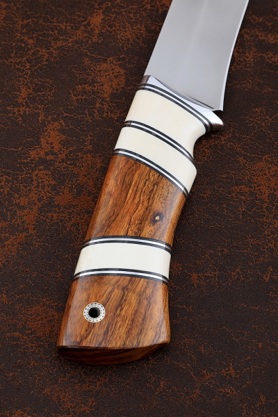 Knife Wasp S390 walrus tusk ironwood