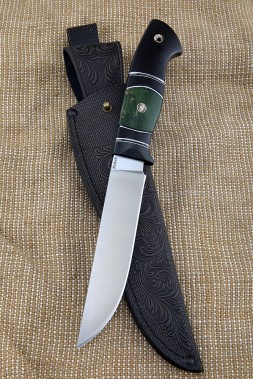 Knife Zasapozhny Elmax - satin handle carbon Karelian birch green black hornbeam