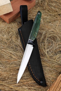 Нож Ферзь Elmax рукоять G10 черная, карельская береза зеленая