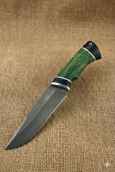 Нож Оса х12мф черный граб стабилизированная карельская береза (зеленая)
