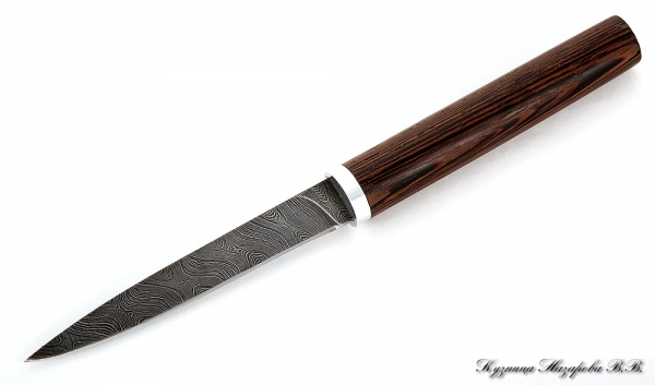 Нож Дамский дамаск венге и дюраль деревянные ножны