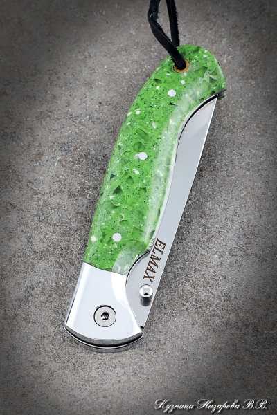 Folding Knife Rook Steel Elmax Handle Acrylic Green