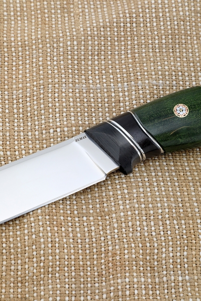 Нож Овод Elmax рукоять карбон карельская береза зеленая черный граб (New)