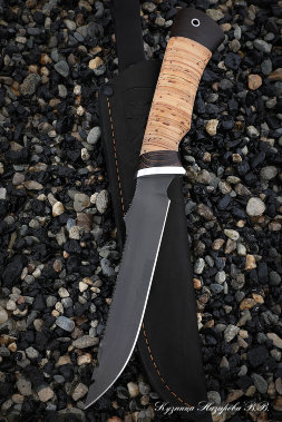 Нож Рыбак 2 х12мф береста с крючком