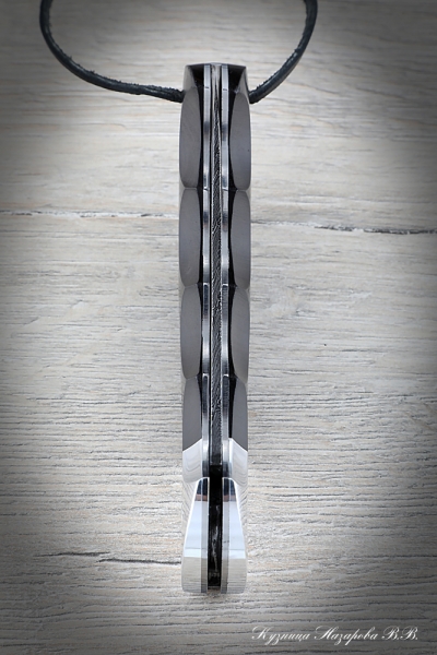 Folding knife Eagle steel damascus lining black hornbeam