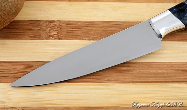 Кухонный нож Шеф № 2 сталь 95Х18 рукоять акрил синий