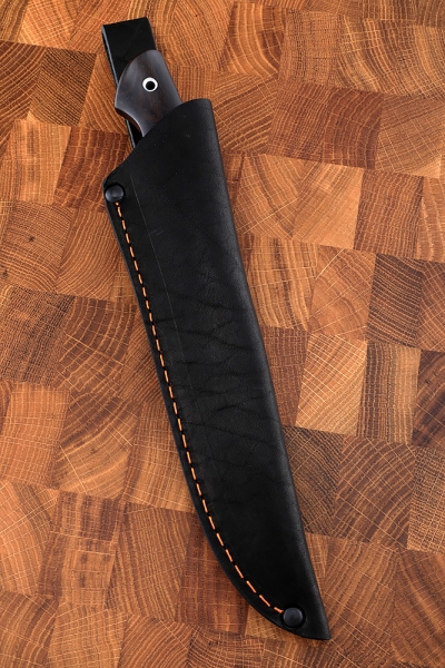 Shaman knife M390 handle G10 black, Karelian birch green, black hornbeam