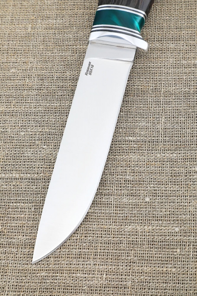 Knife Bars 95h18 handle acrylic green and wenge