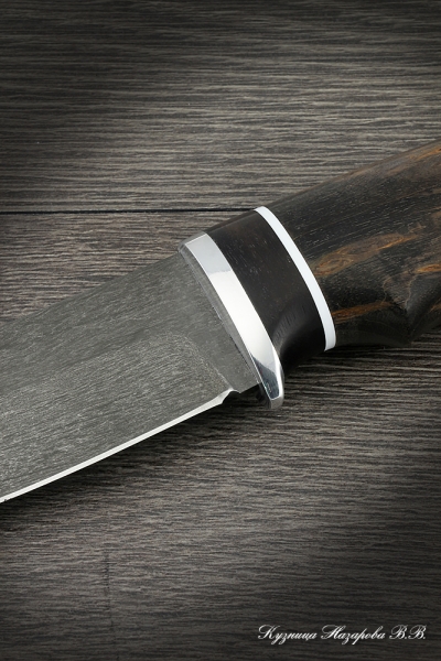 Нож охотничий Гепард х12мф черный граб стабилизированная карельская береза (коричневая)
