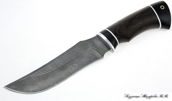 Knife Mongoose Damascus black hornbeam wenge