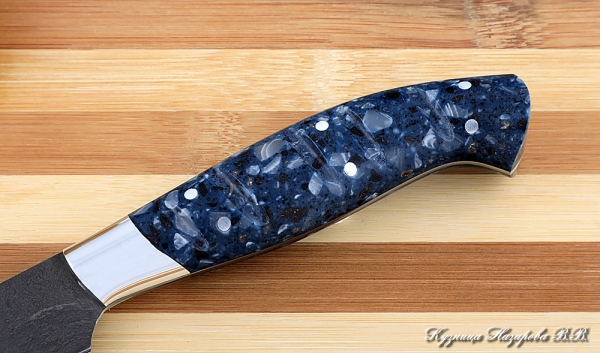 Knife Chef No. 2 steel H12MF handle acrylic blue