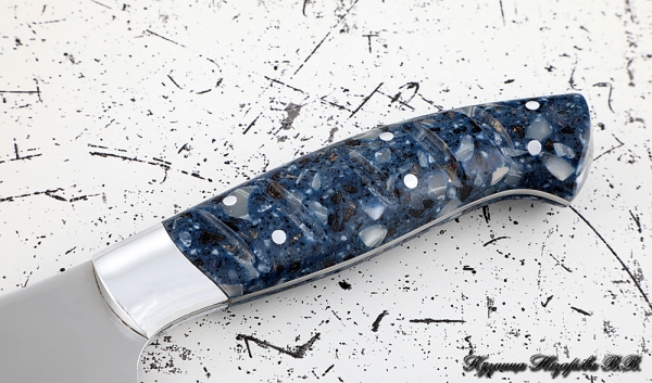 Knife Chef No. 10 steel 95h18 handle acrylic blue