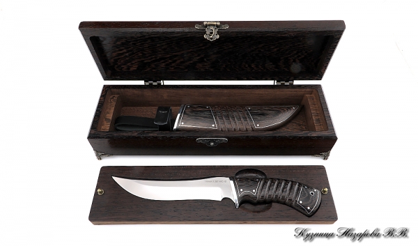 Special Forces knife made of steel S390 in a box wenge tree