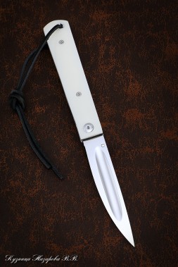 Folding knife Yakut steel H12MF lining Acrylic white (NEW)