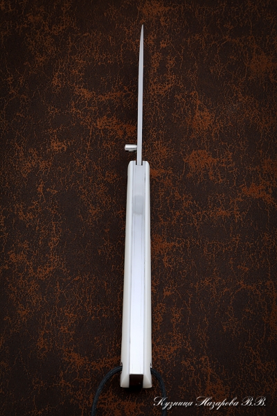 Folding knife Yakut steel H12MF lining Acrylic white (NEW)