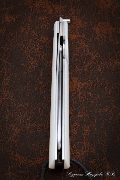 Нож складной Якут сталь Х12МФ накладки акрил белый (NEW)