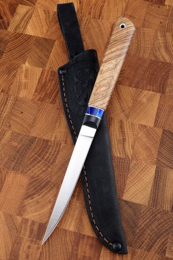 Uchar M390 knife handle G10 black, acrylic blue, zebrano