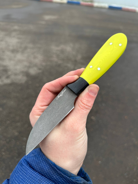 Нож овощной сталь х12мф цельнометаллический, накладки G10 (распродажа) 