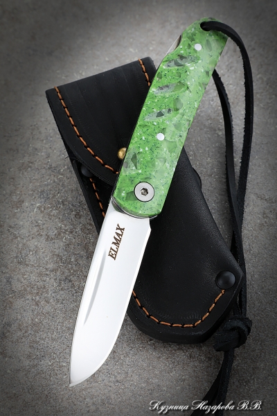 Нож складной Чибис сталь Elmax накладки акрил зеленый