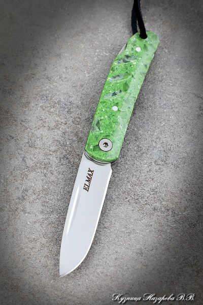Folding Knife Lapwing Steel Elmax Lining Acrylic Green