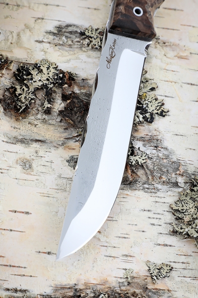 Нож Овод 2 Х12МФ цельнометаллический карельская береза коричневая (Coutellia)