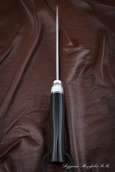 Нож Засапожный сталь N690 - сатин рукоять черный граб акрил 