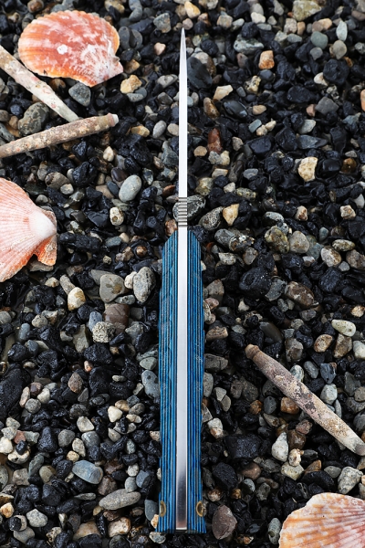 Нож Путник цельнометаллический ELMAX  микарта синяя (Coutellia)