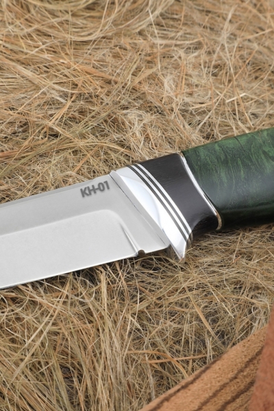 Нож Вепрь КН-01 рукоять черный граб карельская береза зеленая