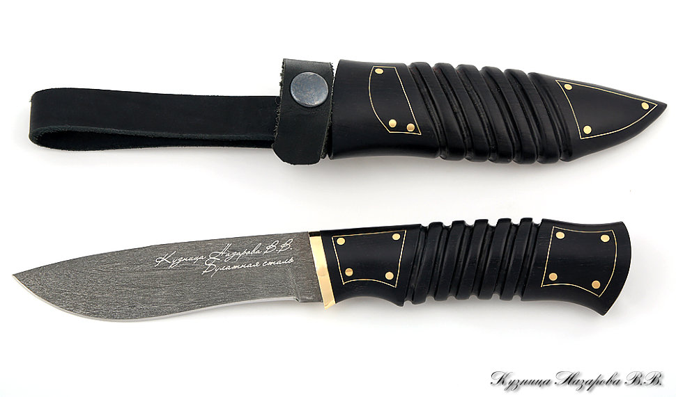 Нож Кречет булат черный граб авт.