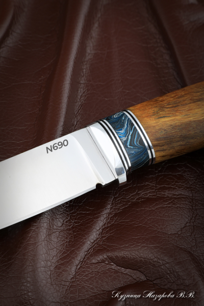 Нож Беркут 2 сталь N690 - сатин рукоять карельская береза акрил 