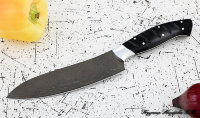 Нож Шеф № 10 сталь Х12МФ рукоять акрил черный
