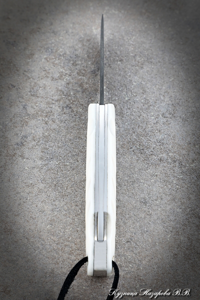 Folding knife Lapwing Wootz steel lining Acrylic White