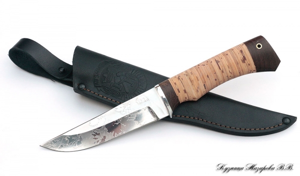 Knife Bison D2 birch bark