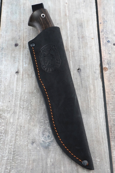 Нож Барс сталь N690 сатин рукоять карельская береза коричневая акрил 