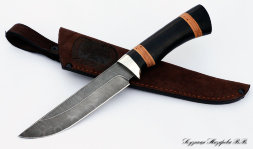 Knife Gadfly 2 Damascus melchior black hornbeam birch bark