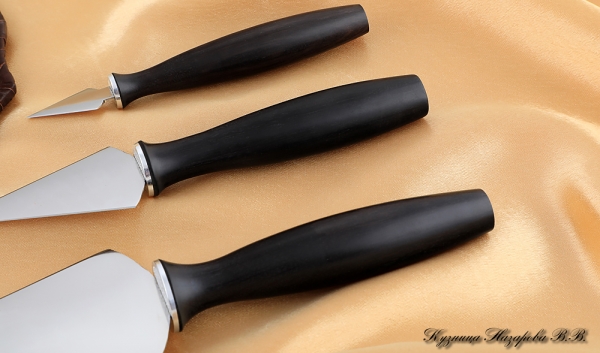 A set of knives for prosphora 95h18 black hornbeam