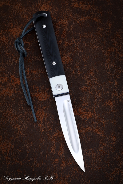 Нож складной Якут сталь Elmax накладки G10 черная с белой (NEW)